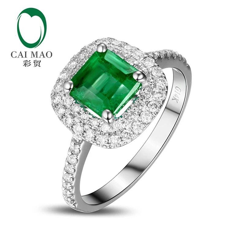 

14k Gold 1.03ct Colombian Emerald Diamond Engagement Ring Fine Jewelry