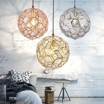 

Modern Parlor Pendant Lights Minimalist Nordic E27 Living Room Loft Indoor Hanging Lamp Diamond Ball LED Pendant Lamp for Home