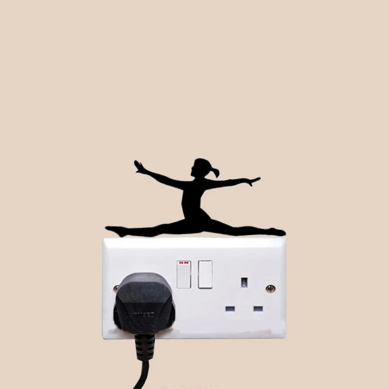 

Gymnastics Girl Decor Home Wall Stickers Vinyl Light Switch Decals 6SS0026