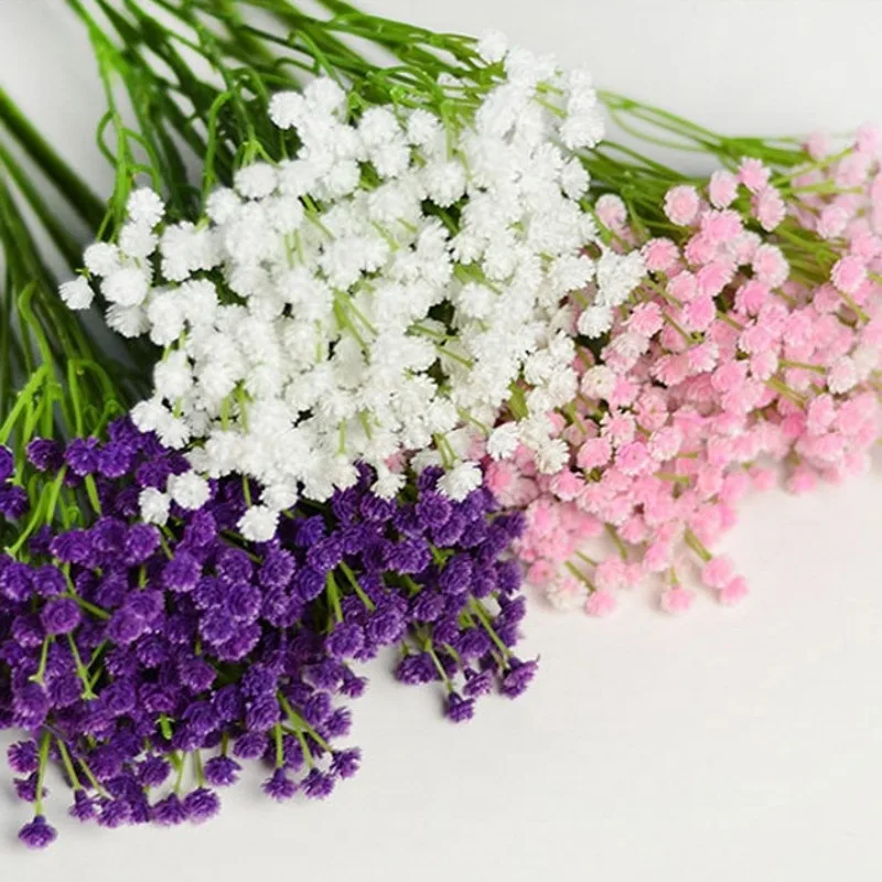 7 bifurcation букет Babysbreath шелковые искусственное цветочное украшение украшения ребенка дыхание Искусственные розы Букет