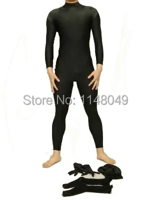 

Free Shipping Lycra Spandex Zentai Suit Bodysuit Removable Hood Stockings and Gloves Tight