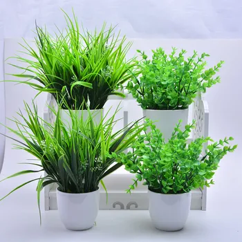 

2018 New 5 Types Artificial Grasses Plastic Plant Fake Grass Home Decoration Flowers Best quality direct sold by factory