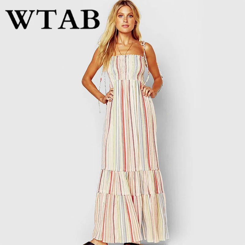 Женское пляжное платье с оборками WTAB vestido 12 видов цветов летнее на завязках в