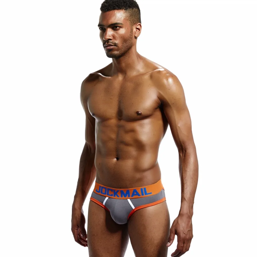 JOCKMAIL Brand Men Underwear open back Sexy Hollow Crotch BOTTOMLESS Cotton Men Briefs Backless Buttocks cueca Gay Underwear male briefs