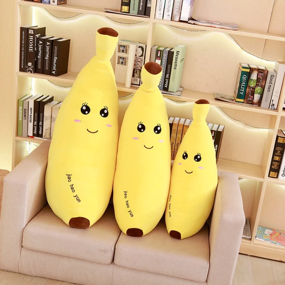 

60/80 Cm Soft Cartoon Banana Plush Toy Super Soft Stuffed Fruit Banana Pillow Cushion Toys For Children
