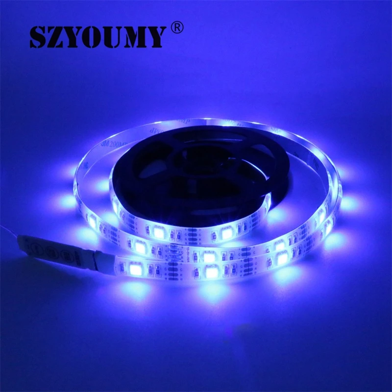 SZYOUMY 100 200 см батарея Светодиодная лента RGB 5050 SMD 30 60 светодиодный s водостойкий гибкий ремешок свет+ пульт дистанционного управления+ батарейный блок