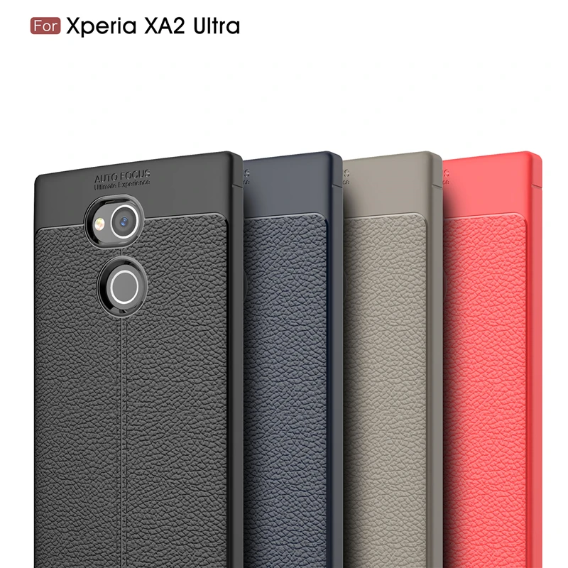 

sFor Sony Xperia XA2 Ultra Case Silicone Luxury Litchi Texture Soft TPU PU Leather Back Cover Case For Sony Xperia XA2 Ultra