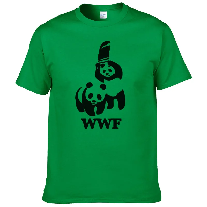 WEWANLD борьба WWF панда комедия с коротким рукавом Cool Camiseta Футболка мужская футболка