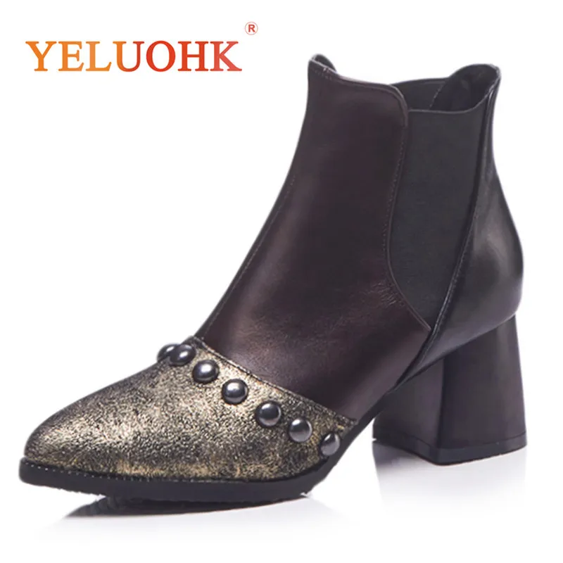 

34-45 Women Winter Boots Big Size Plush Warm Ankle Boots For Women 2018 New Women Winter Shoes Heel 6 CM
