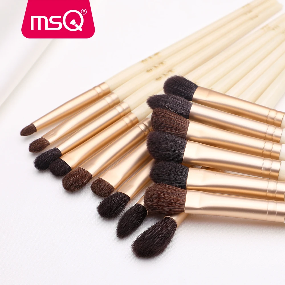 MSQ Makeup Brushes Sets Eye Shadow Eyeborow Concealer Nose Eyes Make Up Brush Set Luxury Beauty Tools Horse/Goat Hair Gold Tube MSQ Makeup Brushes Sets Eye Shadow Eyeborow Concealer Nose Eyes Make Up Brush Set Luxury Beauty Tools Horse/Goat Hair Gold Tube