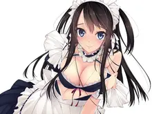 Living room home wall decoration fabric poster anime girl blue eyes breasts choker cleavage maid uniform