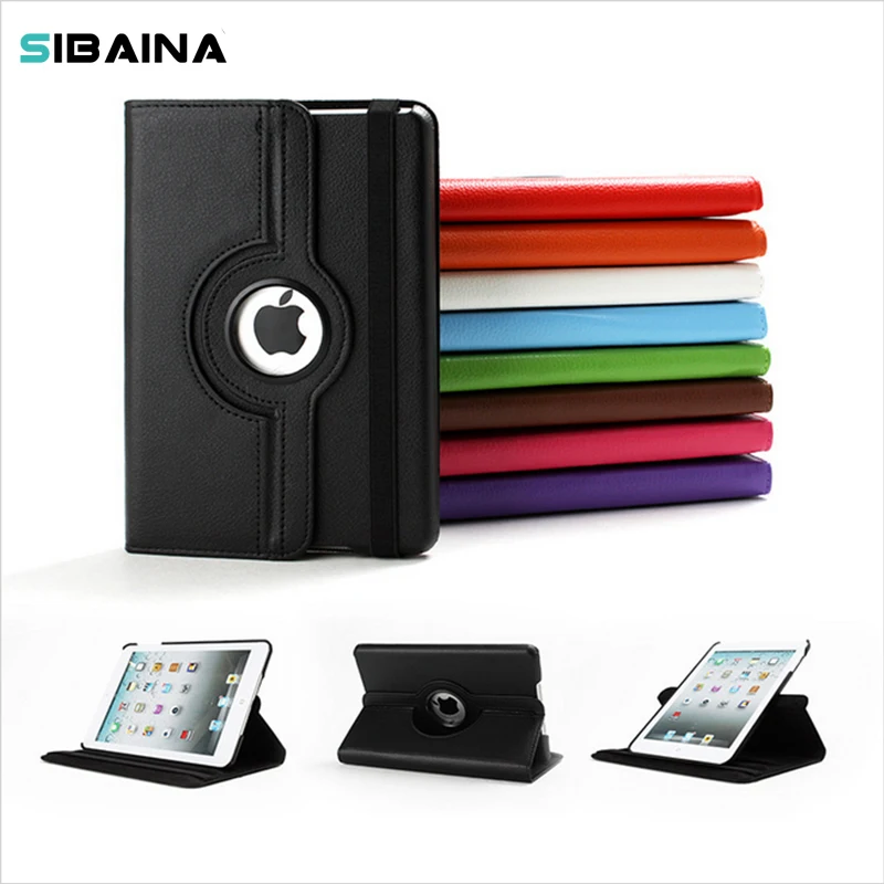 360 rotation pu leather for apple mini 1 2 3 smart cover flip with stand function 360 rotation pu leather for apple mini 1 2 3 smart cover flip with stand function