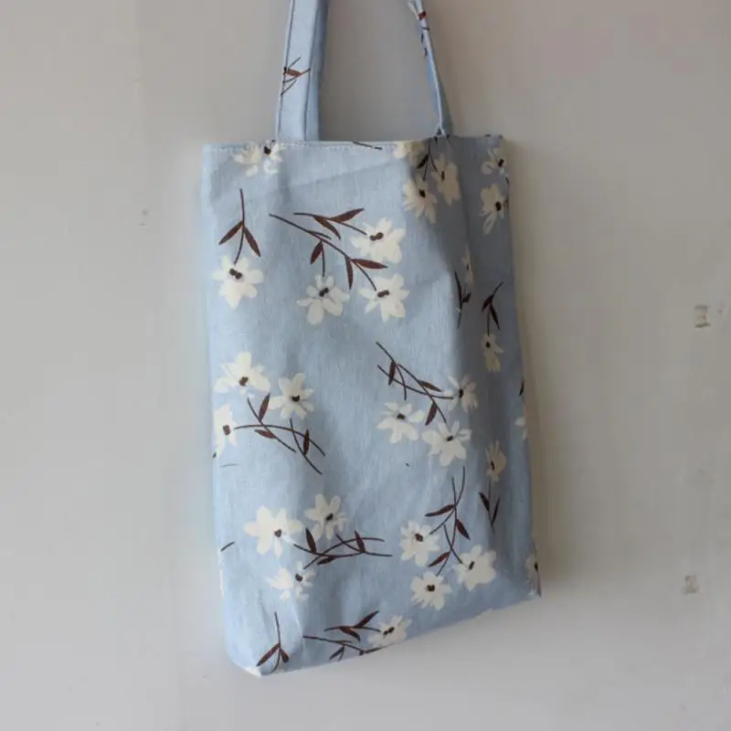 Повседневное Для женщин сумка сумка Мягкий хлопок Льняная сумка для покупок c цветком Повседневное Сумки из натуральной кожи сумка-тоут сумка высокого Ёмкость