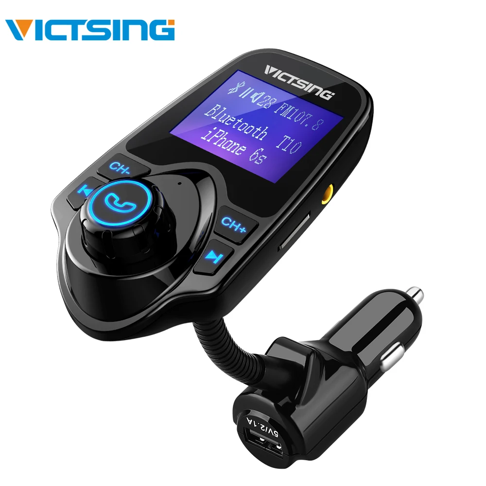 

VicTsing Bluetooth FM Transmitter Car Kit 1.44 inches Screen Wireless Radio Car MP3 Player Bluetooth FM Transmitter Modulator