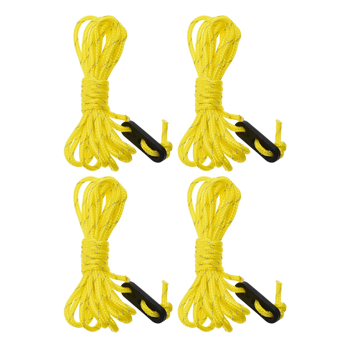 4pcs Strong Fluorescent Yellow Guyline Runner Multifunction Outdoor Wind Guy Line Camping Cord Paracord Tent Ropes Lightweight
