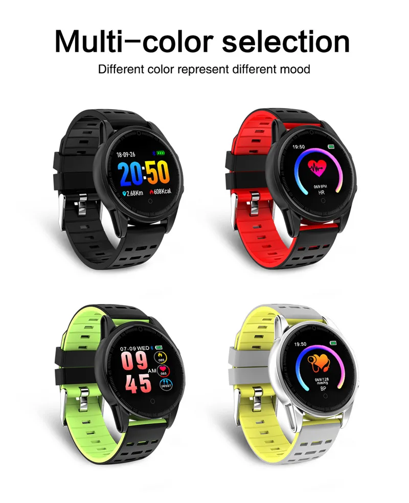 Smart watch fitness waterproof for Android IOS Multi Color