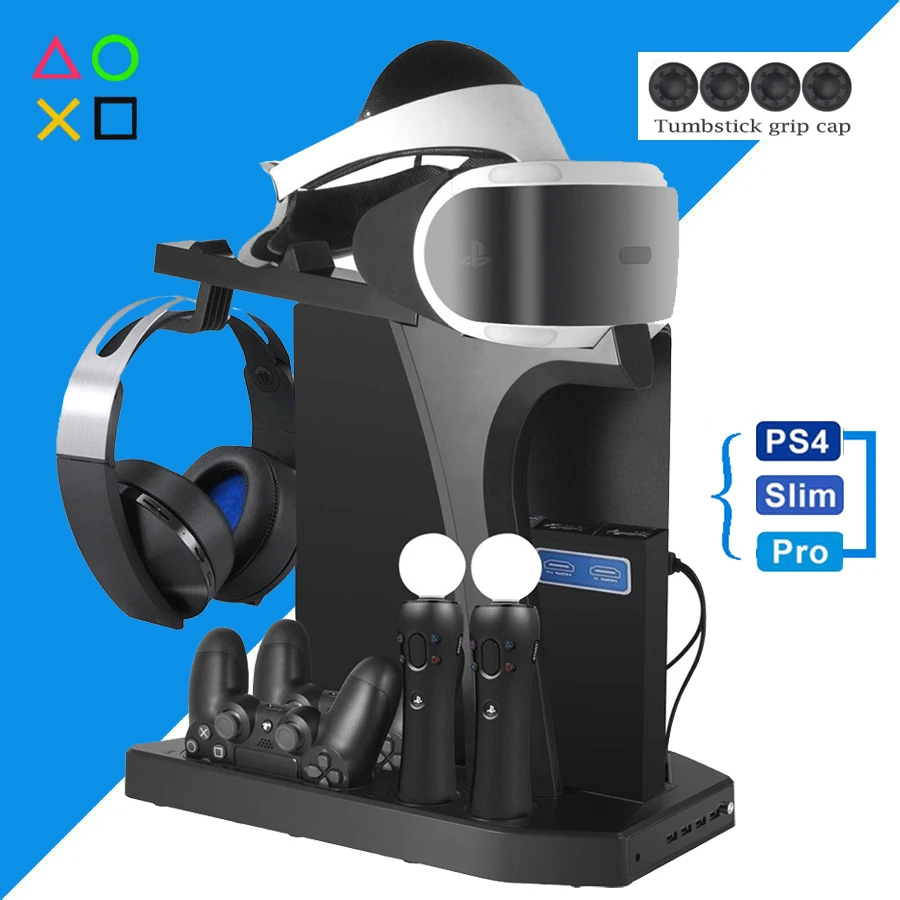 Вертикальная подставка для контроллера PS4 Pro Slim PS VR охлаждающий вентилятор