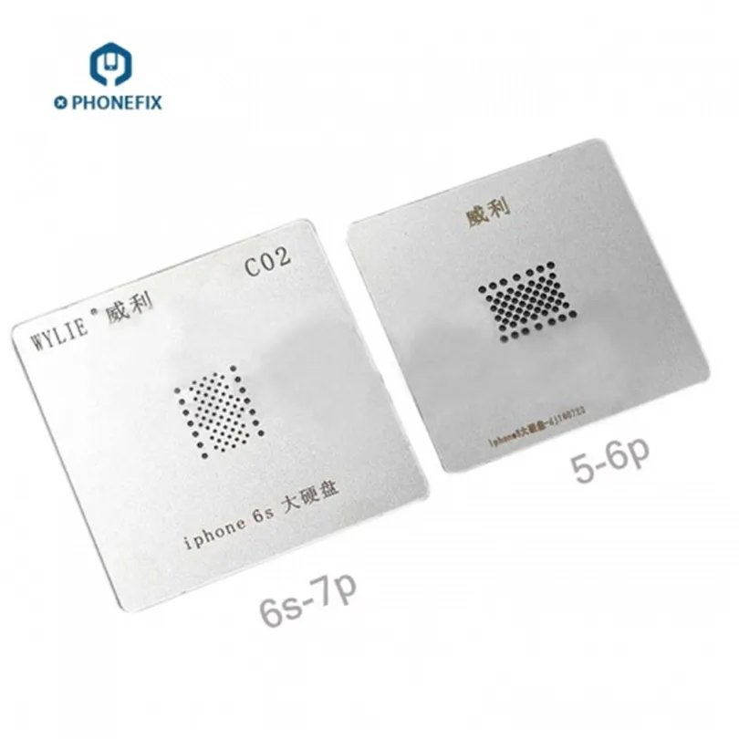 

PHONEFIX PCIE NAND BGA Reballing Stencils Template Motherboard Soldering Repair Tools for iPhone 4 5 6 7 7P iPad Mini Air