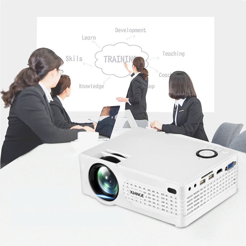 

US-plug LED Portable Projector 2200LM Mini Projector Home Media Player AV/VGA/USV/SD/HDMI/Micro USB white color