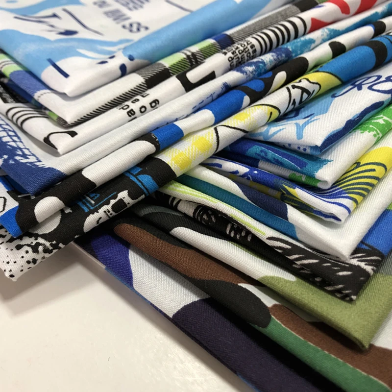 

100cm*150cm Factory direct sale Spot supply beautiful print fabric polyester peach skin for beach pants trousers