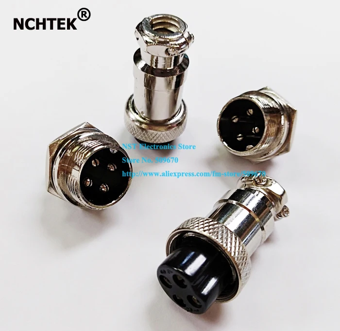 NCHTEK XLR 4-контактный авиационный штекер папа гнездо силовой шасси металлический