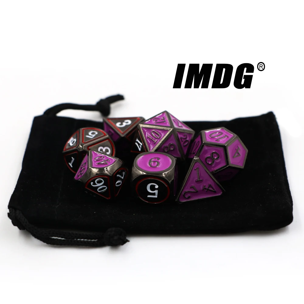IMDG 7 шт./компл. креативная РПГ игра игральные кости многогранные металлические DND