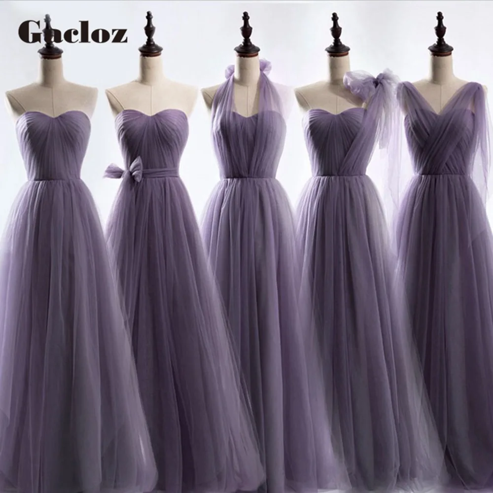 

1 Dress 14 Style Elegant Chiffon Lace Strapless Women Party Prom Evening Purple Long Dress Female Clothing Dresses Party Vestido