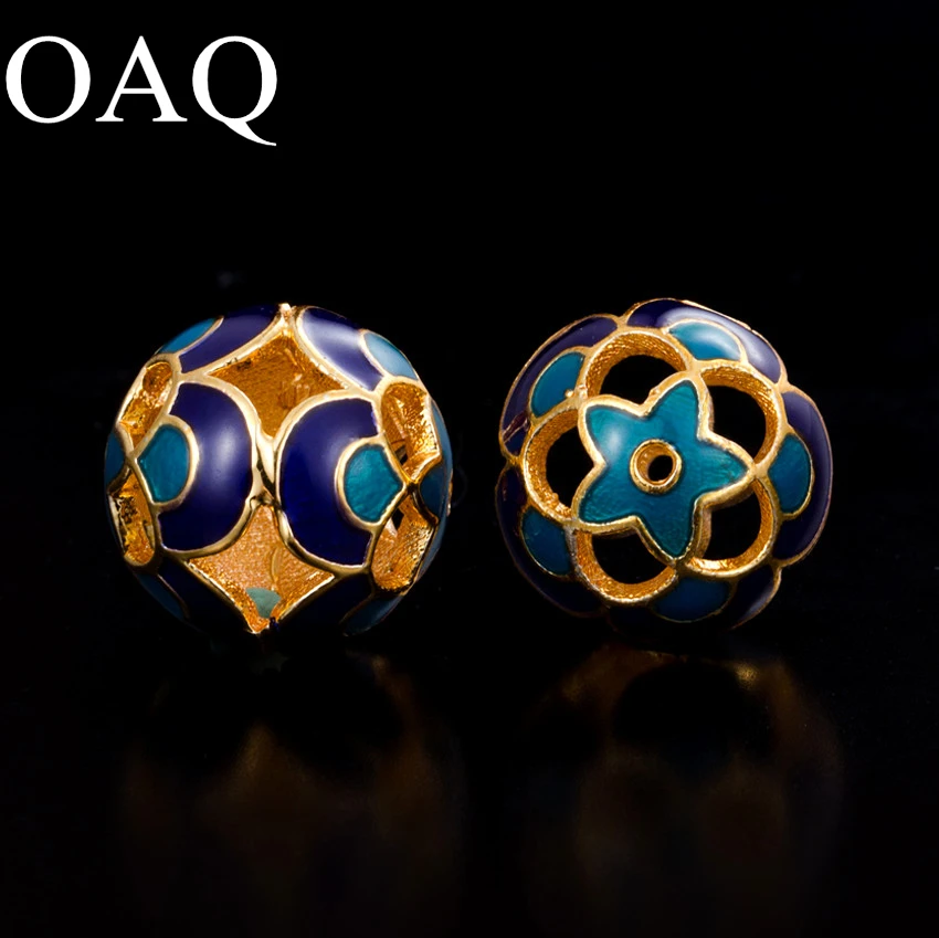 3pcs Cloisonne Metal Beads Round Shape Star Beads Spacers For Jewelry
