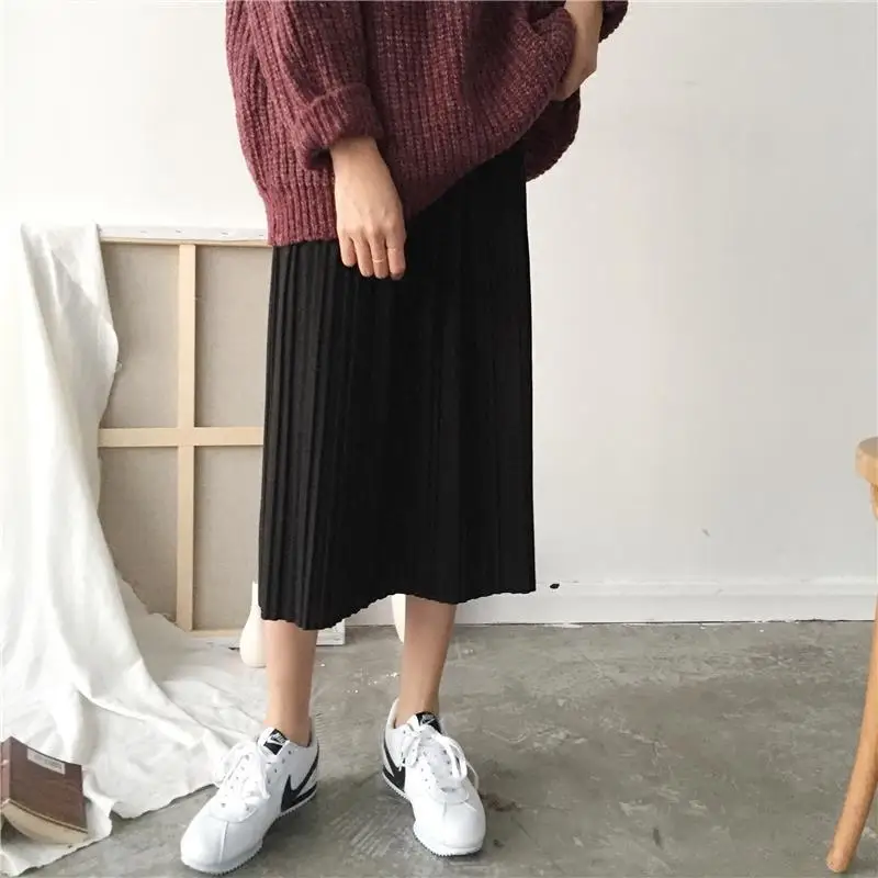 Рок Rokjes Dames Boho Jupe Одежда Faldas для женщин зимние Высокая талия плиссированные