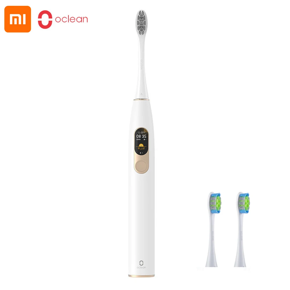 Xiaomi Oclean X sonic электрическая зубная щетка обновленная для взрослых Водонепроницаемая ультра звуковая автоматическая зубная щетка перезаряжаемая через USB - Цвет: Add 2 Blue Brush