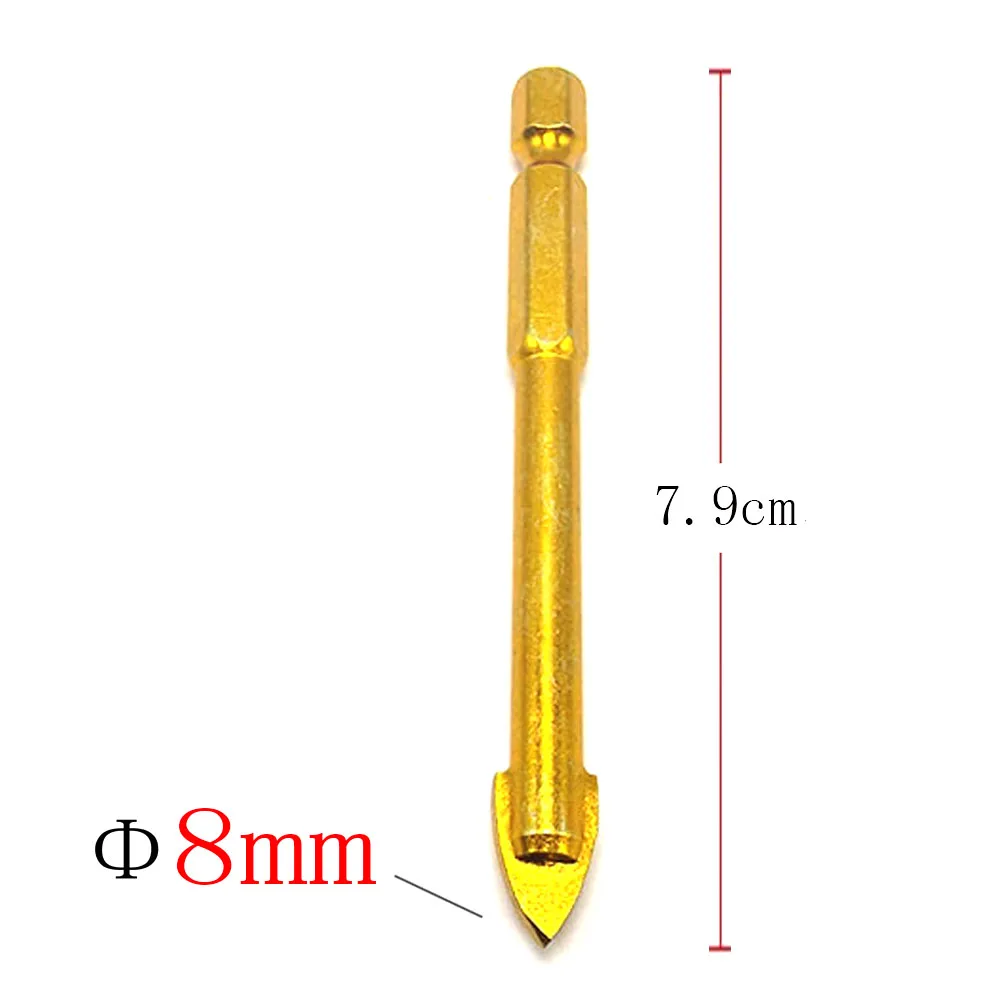 1Pcs Hole Diameter 8mm Tile Drill For Glass Ceramic Tiles Hss Titanium 1/4