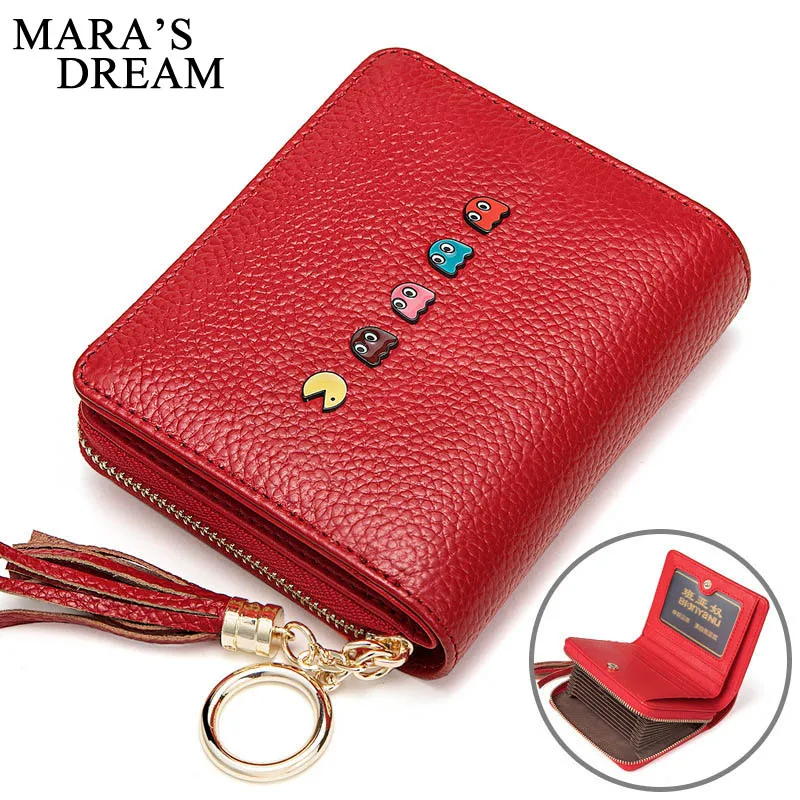

Mara's Dream 2019 Wallet Female Women Purse Genuine Leather Carteria Clutch Vintage Short Multifunction Phone Zipper Luxury Bags