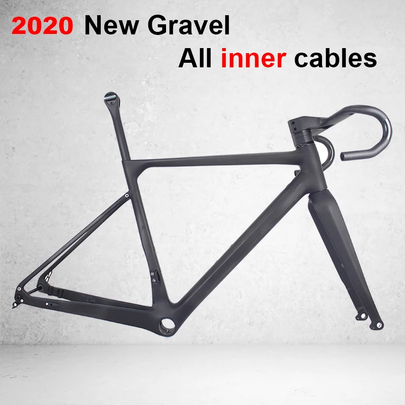 

2020 Full Carbon Fiber All Internal cable Gravel Bike Full Carbon Gravel Bicycle Frame 700*40c with handlebar ,Cyclecross GR039