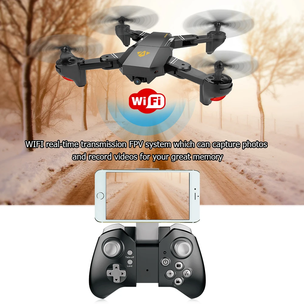 В наличии VISUO XS809HW Wi Fi FPV 2.0MP FOV широкоугольный складной селфи Дрон высота удержания