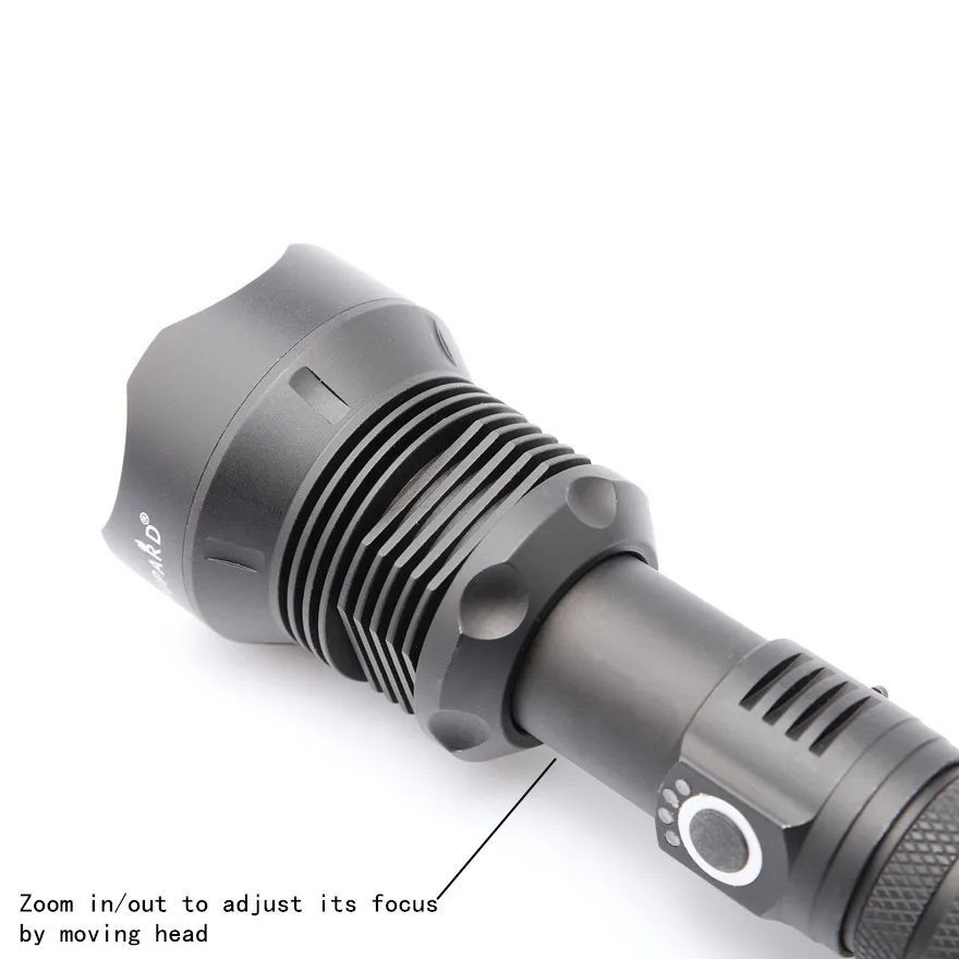Yupard мощный XHP70 светодиодный фонарик Перезаряжаемый USB фонарь с зумом 18650 или 26650 батарея для самообороны охотничья лампа для кемпинга