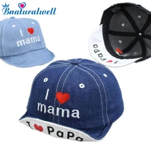Bnaturalwell, шапка для маленьких мальчиков, милая хлопковая кепка с надписью «Love PaPa MaMa», детская бейсболка, летняя Солнцезащитная шляпа для девочек, весенняя шапка H075D