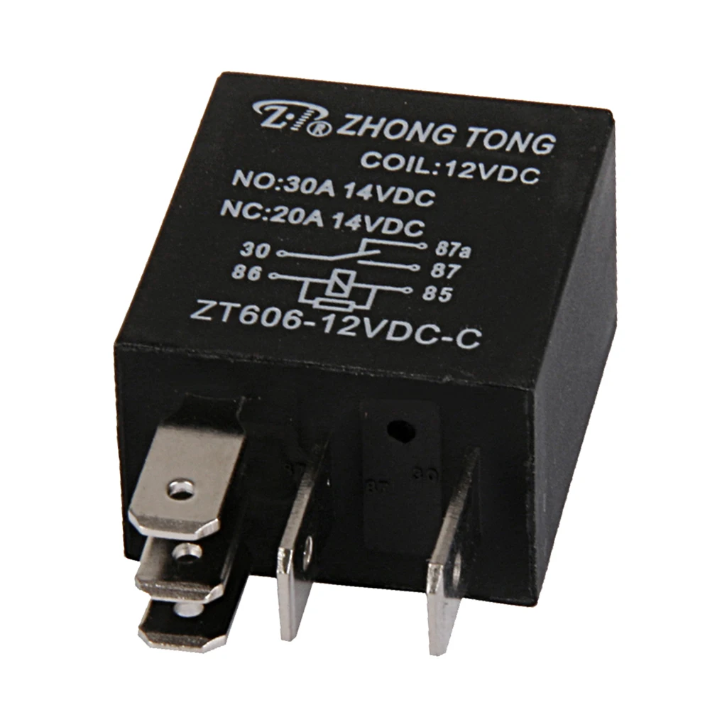 12V CD Automotive Relay SPDT 20/30A 5 Pin Electromagnetic Power Relay Switches Relay Connector For Truck Boat Marine Automobile