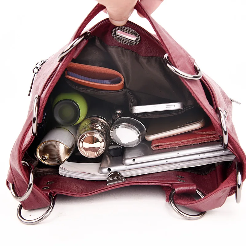 2019 женский рюкзак mochila feminina повседневный многофункциональный кожаный сумка на
