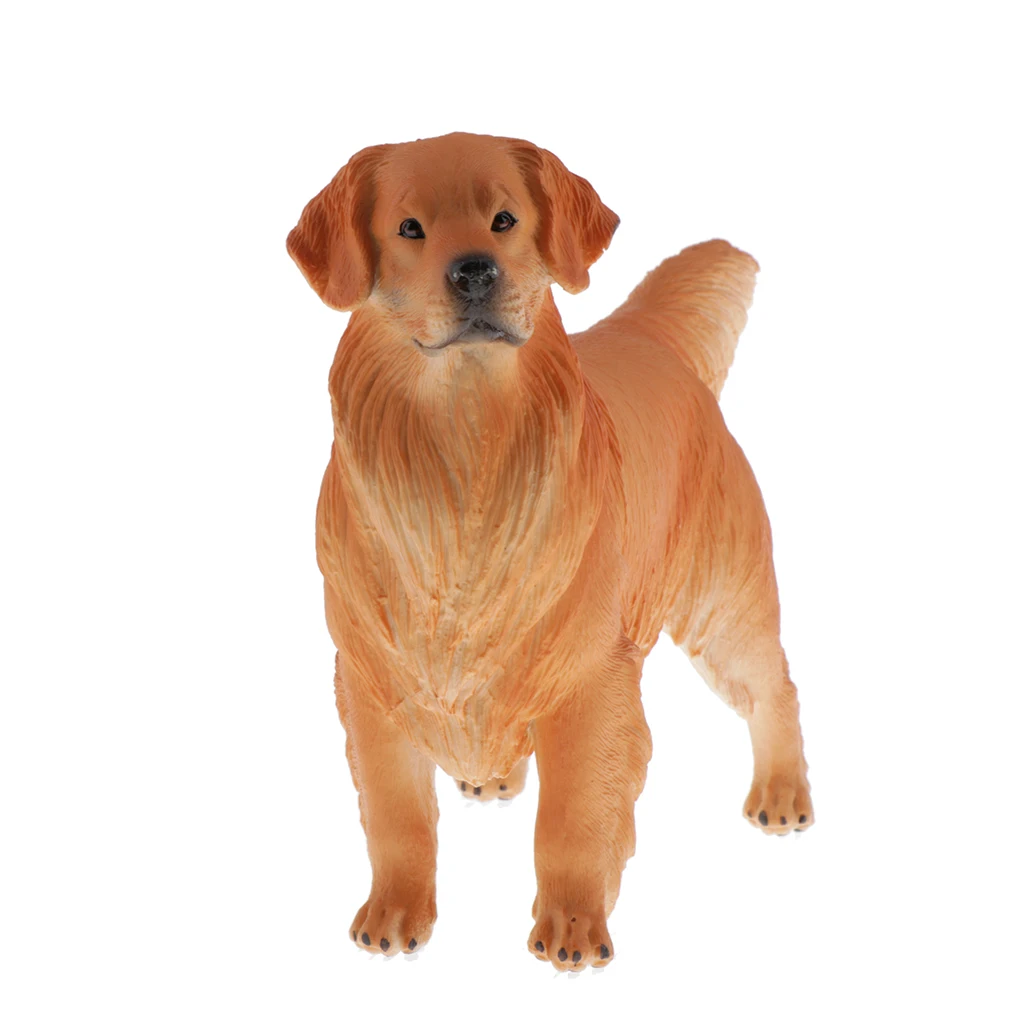 MagiDeal Lovely Plastic Animal Golden Retriever Figurine Home Display Decor