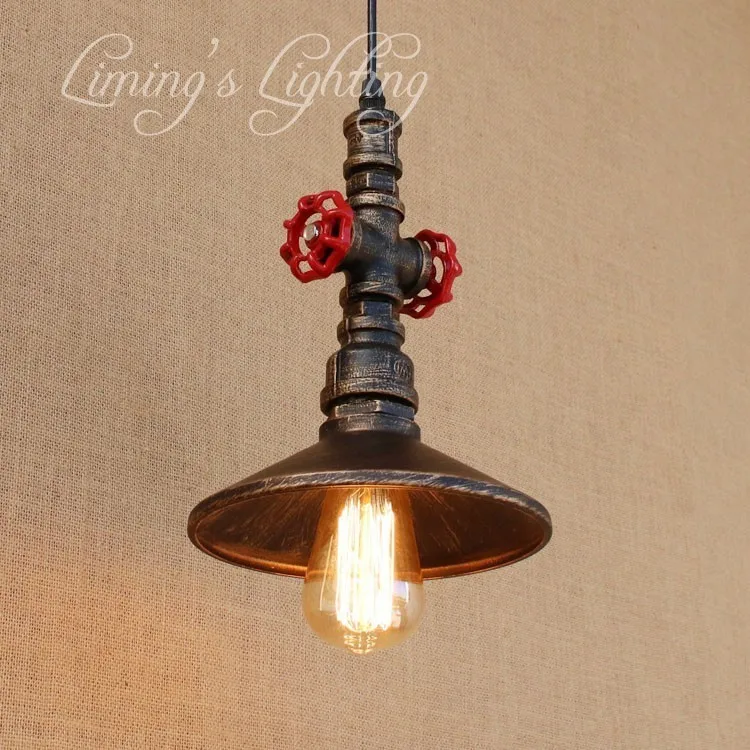 Loft Style Metal Water Pipe Lamp Retro Edison Pendant Light Fixtures Vintage Industrial Lighting Dining Room Hanging Lamp Loft Style Metal Water Pipe Lamp Retro Edison Pendant Light Fixtures Vintage Industrial Lighting Dining Room Hanging Lamp
