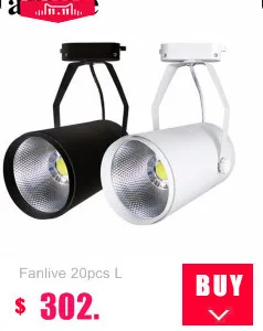 Fanlive 10 шт./лот светодиодный фонарь свет 20 w 30 w COB светодиодный Трековый светильник AC110V 220 V 230 V 240 V Алюминий трек освещение