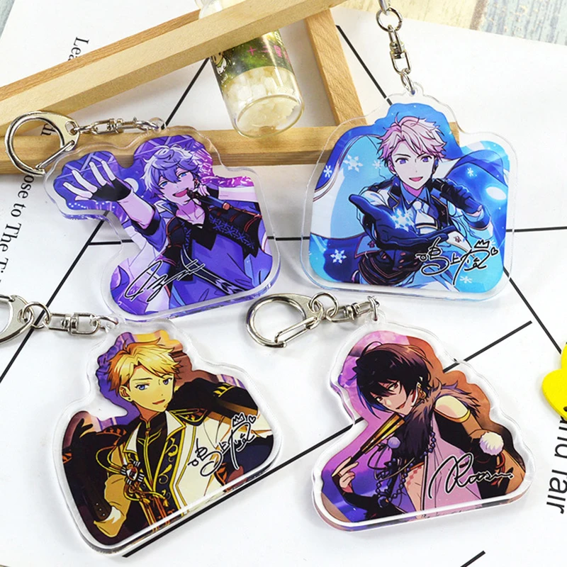 

Ensemble Stars Keychain Cute Double Sided Valkyrie Mika Kagehira Syu Itsuki Key Chain Pendant Acrylic Anime Accessories