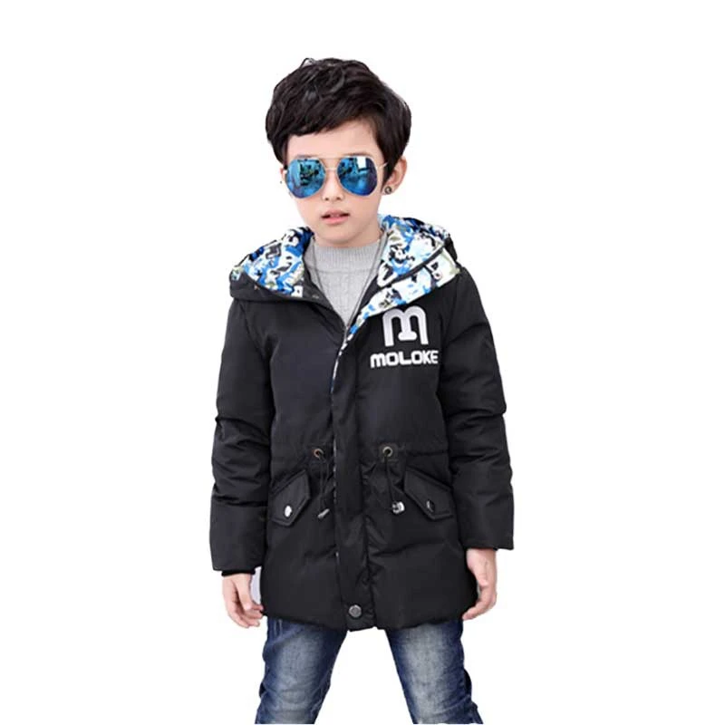 Teens 4T 12T Kids Clothes Boys Camouflage Parka Children's Winter Down
