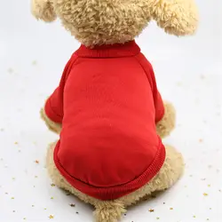 Собака толстовка модная одежда собак осень-зима теплое пальто куртки Хлопок Щенок наряд сплошной Цвет Костюмы Детский костюм для вечеринок
