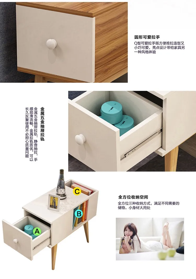 Модный диван-столик в стиле Луи, гостиная, маленький Скандинавский современный минималистичный шкафчик, прикроватная тумбочка для спальни