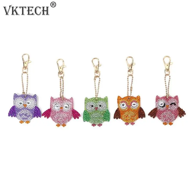 

5pcs Keychain DIY Bird Full Drill Special Shaped Diamond Painting Pendant Keyring Shining Rhinestones Embroidery Cross Stitch
