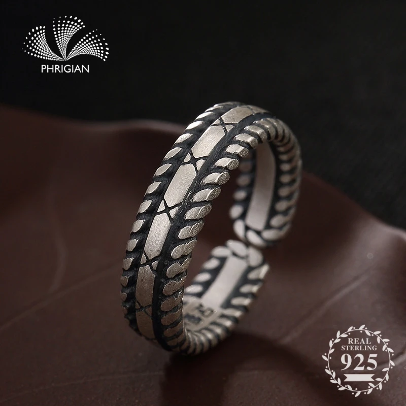 

NOT FAKE S925 Fine Jewelry Ring 925 Sterling Silver Women Handmade Vintage Natural Retro Exquisite Semi Gemstone