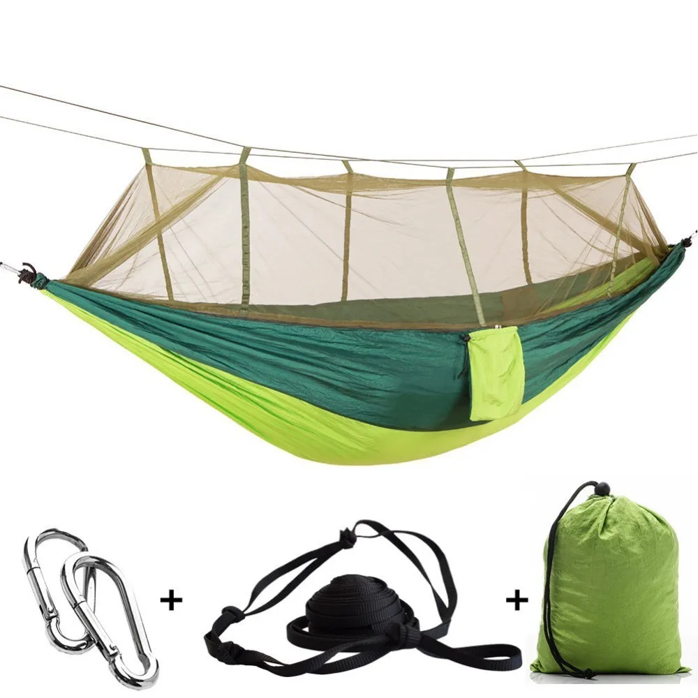 Camping Hammock with Mosquito Net Travel Portable Lightweight Hammocks with Tree Straps for Outsides Beach Patio Hiking Hiking 