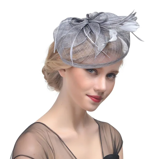 Women Feather Hair Fascinators Ladies Vintage Hat Cocktail Tea