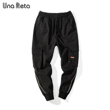 Una Reta/шаровары, новинка, черные мужские штаны длиной до щиколотки, модные брендовые штаны в стиле хип-хоп на молнии, повседневные брюки